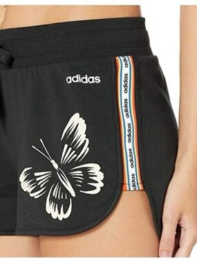 NWT - Adidas x Farm Rio Collab Black Butterfly Graphic Athletic Shorts